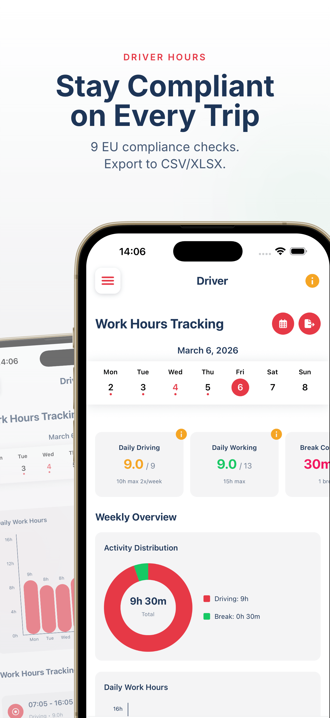 Driver hours tracking and EU compliance