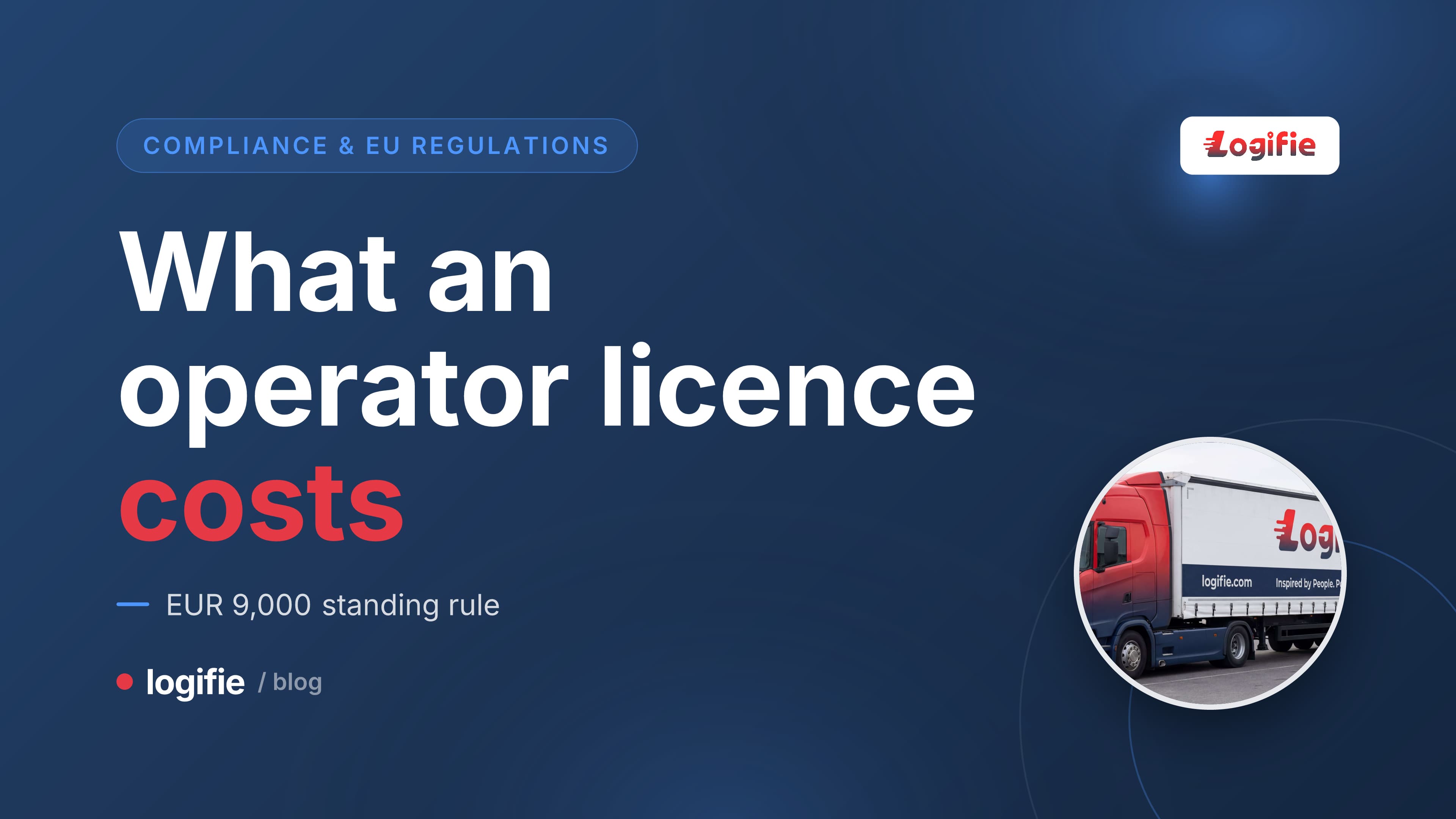 EU-operatorlicensdokumenter og transportautorisationspapirer spredt pa en fladebestyrerens skrivebord med en synlig omkostningsoversigt