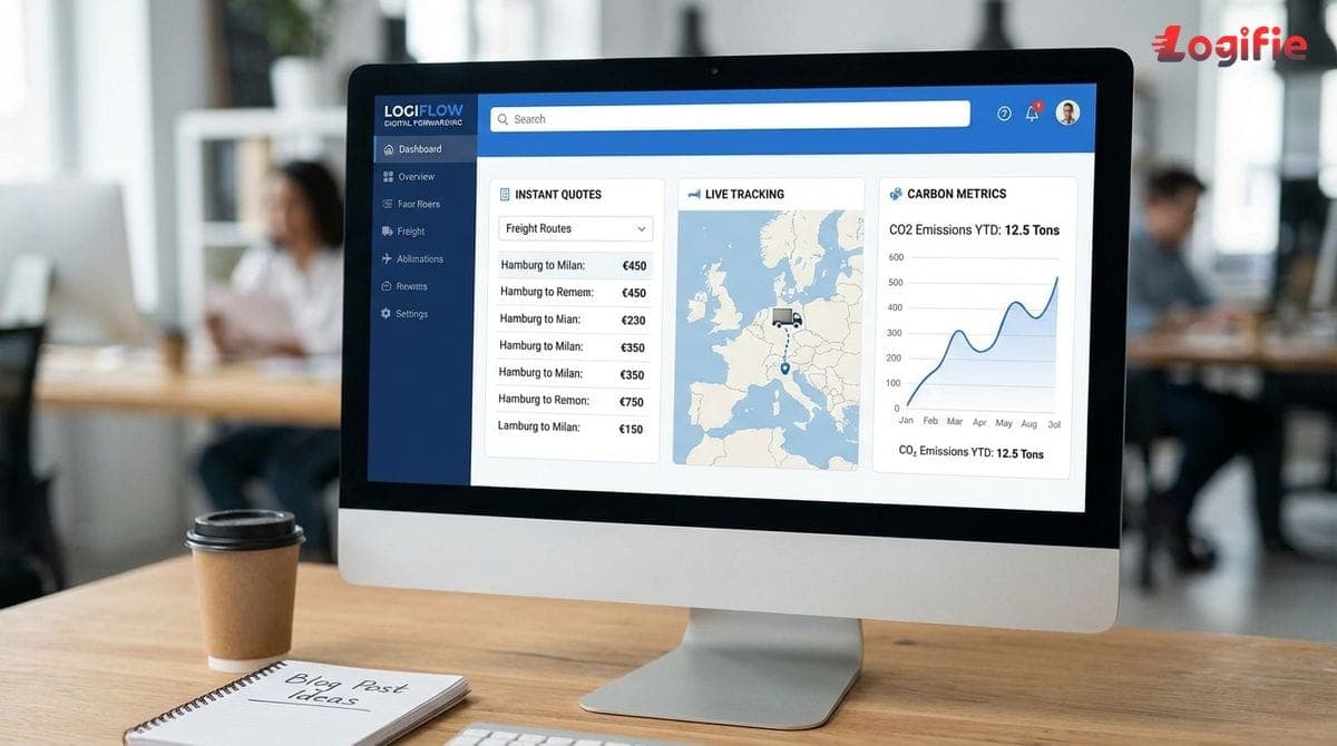 Панель цифрової платформи з миттєвими котируваннями, живим трекінгом і вуглецевими метриками